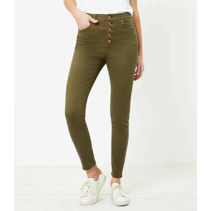 Loft high waist button front skinny Jeans (Army)