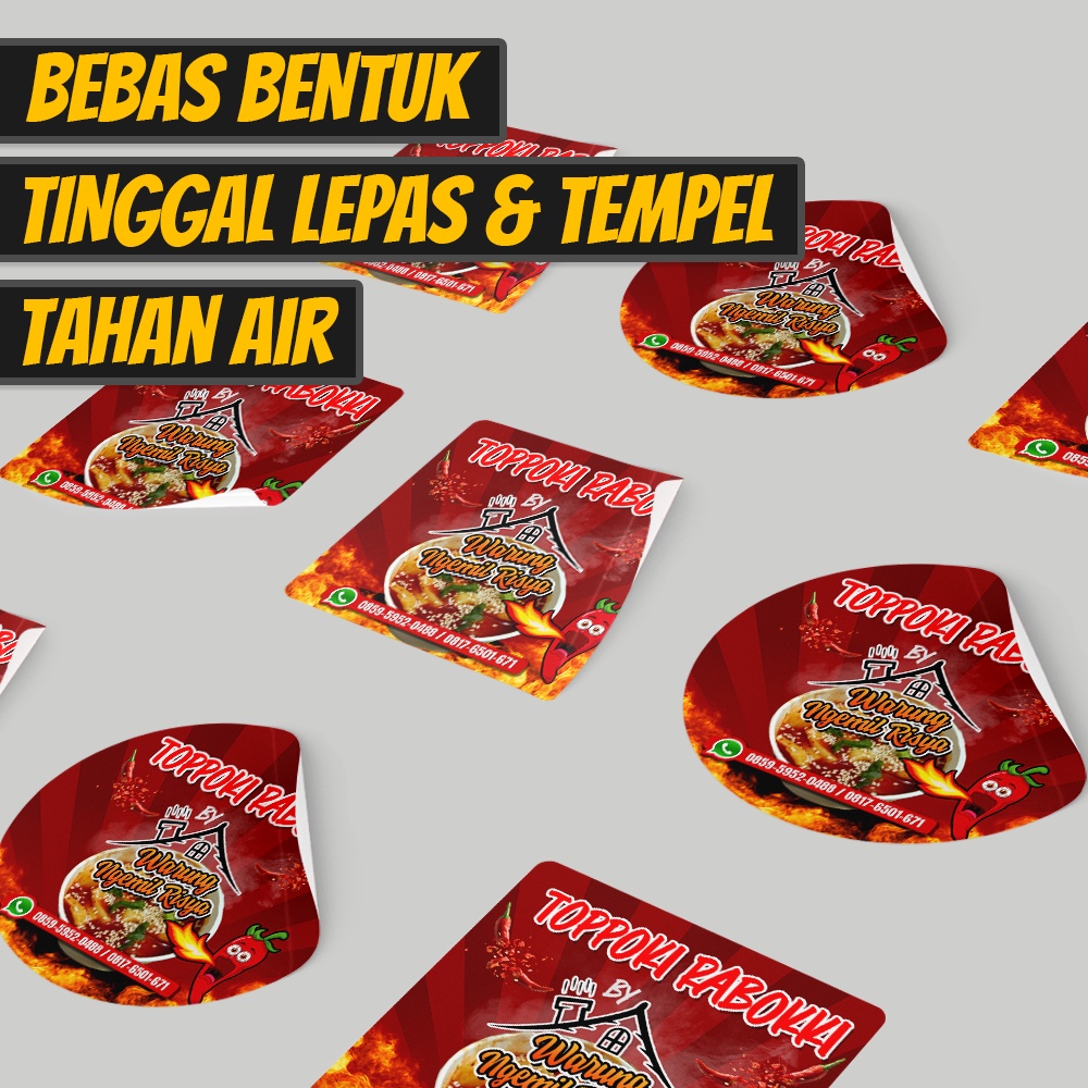 Sticker Custom, Stiker Custom, Stiker Label, Stiker Botol Minuman Label, Vinyl, Makanan, Botol, Bumbu Dapur, Nama, Segel Botol