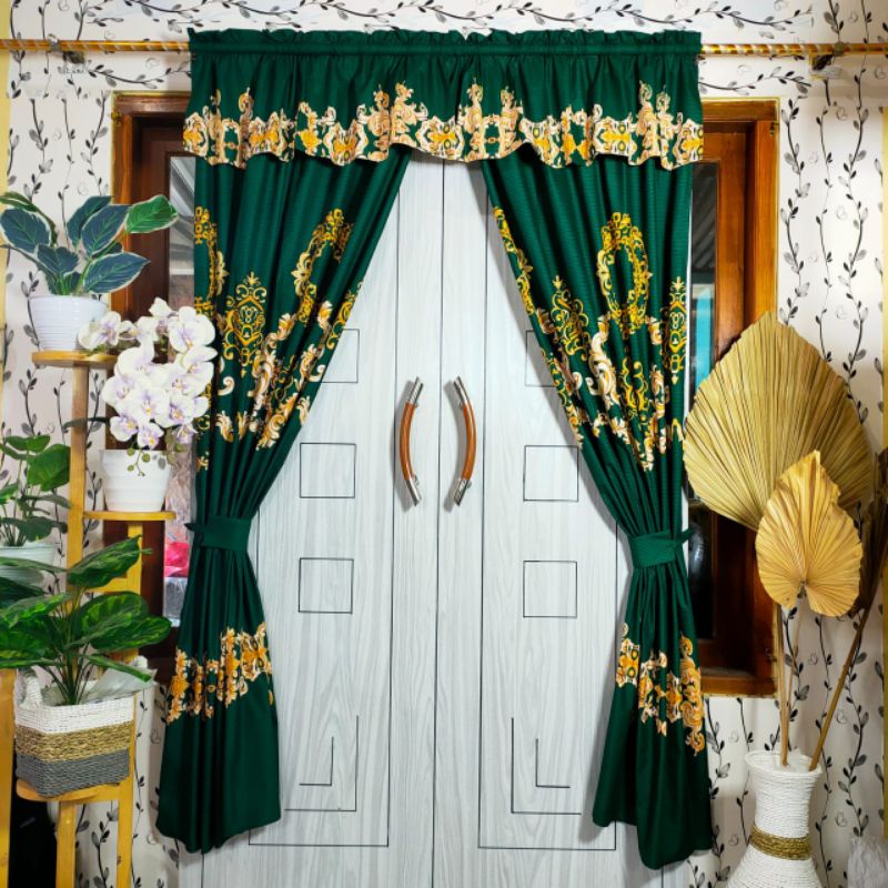 Gorden Jendela Serut Minimalis Terlaris Motif Batik Sultan