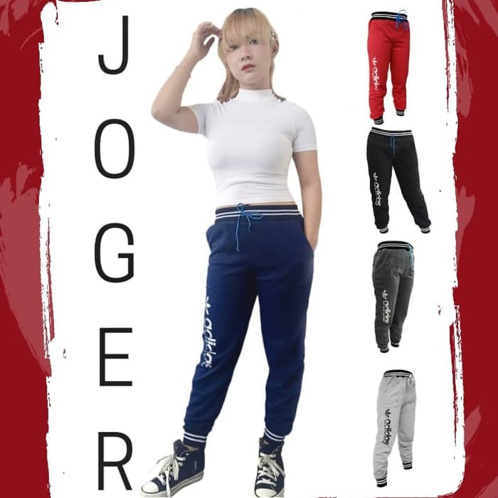 Penawaranspesial Celana joger anak tanggung / celana training / unisex SMP - Merah Berkualitas