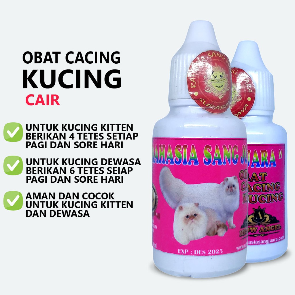 OBAT CACING KUCING KITTEN DAN DEWASA AMPUH MEMBASMI CACING DENGAN TUNTAS