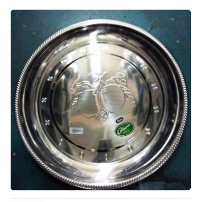 Nampan Stainless Bulat 40 cm Calypso Round Tray Baki Alat Saji