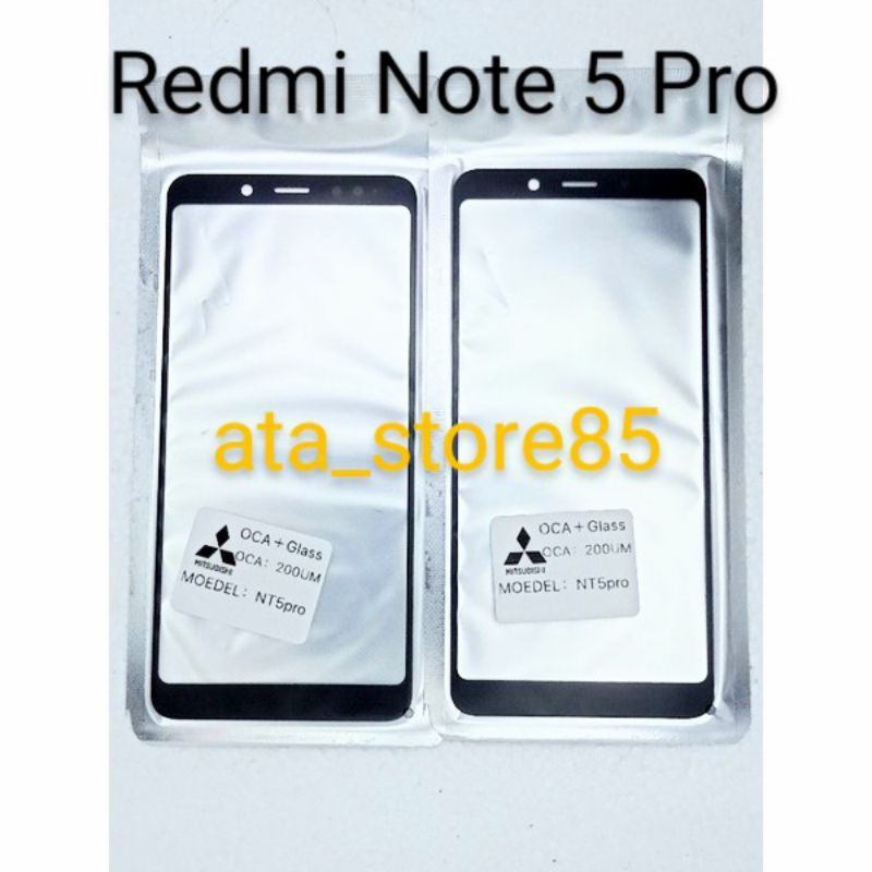 Kaca Depan Xiaomi Redi Note 5 Pro | Note5Pro Kaca LCD TS TC Touchscreen Glass LCD+Lem Plus Oca Kering Original