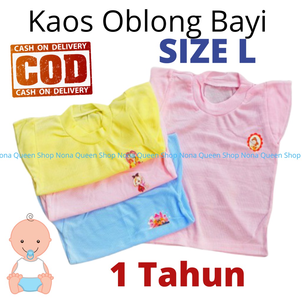 Kaos Bayi Polos Oblong uk. L Baju Bayi Baju Anak Laki Laki Cowok Cewek Perempuan