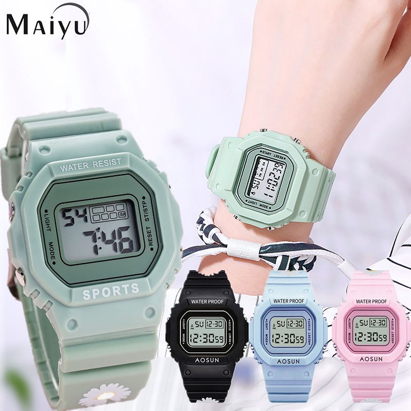 Jam Tangan Wanita A0078 Electronic Chrysanthemum Waterproof Watch