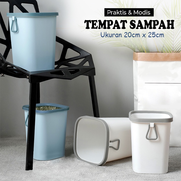 COD Tong Sampah Kotak Keranjang Sampah Kapasitas Multifungsi Besar Tempat Sampah Plastik Trash / Tempat Sampah Kotak Praktis &amp; Modis Ukuran 20cmX25cm / TB-12