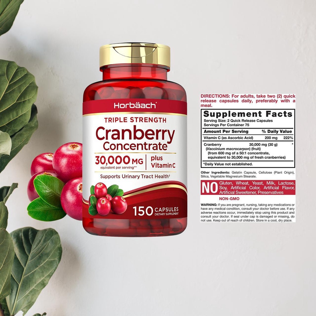 Horbaach Cranberry Pills Supplement (150 Caps)