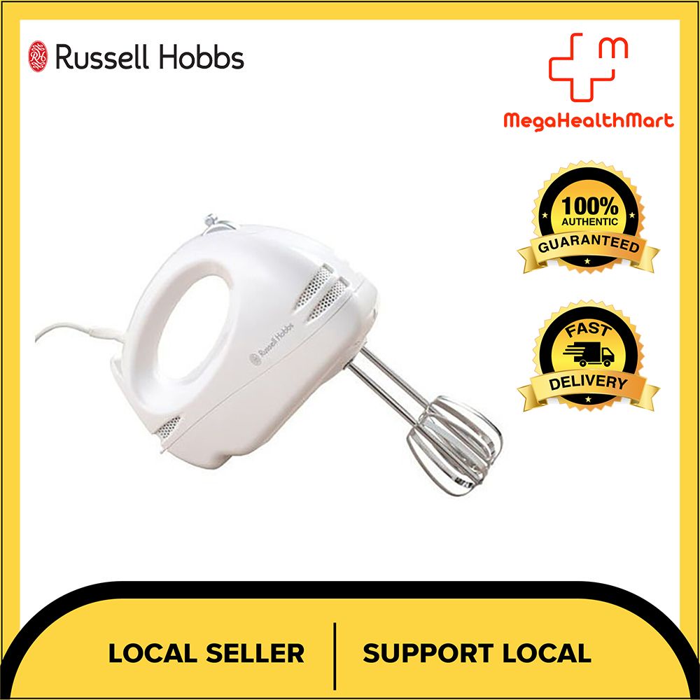 Russell Hobbs Food Collection Hand Mixer with 6 Speed 14451, 125 W - White