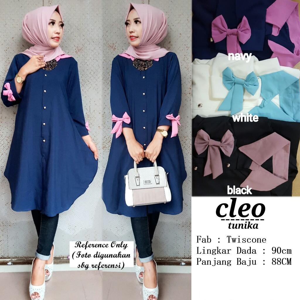 Cleo tunik Baju  Atasan  wanita  Muslimah Shopee  Indonesia