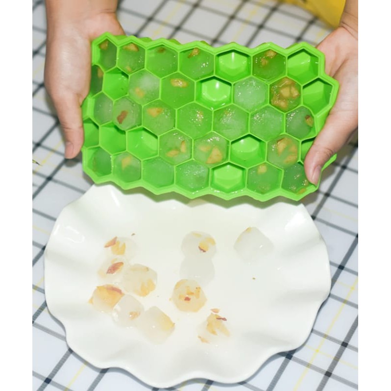 CETAKAN ES BATU SILIKON MURAH TUTUP PENCETAK AGER KARET LA066RD HONEYCOMB ICE CUBE TRAY SILICONE ORI