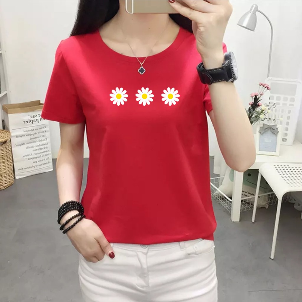 Kaos wanita cotton combed 30s / Baju wanita cotton combed  / Kaos polos wanita lengan pendek Bee122