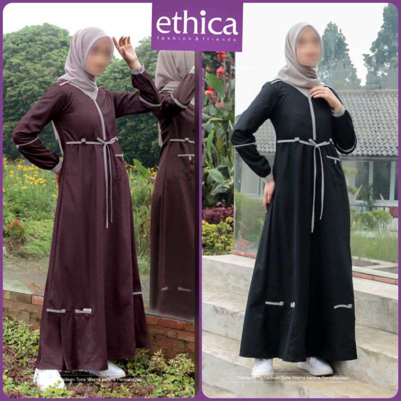 ETHICA// ETHICA AYUMI 335 DEEP MAROON, BLACK / GAMIS ETHICA TERBARU