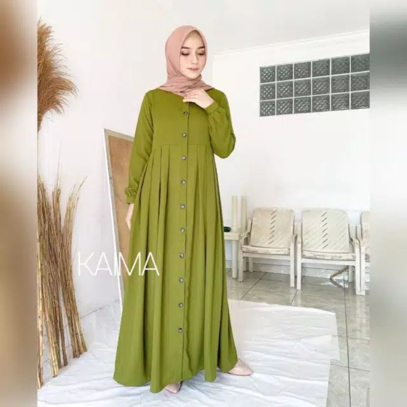 GAMIS KAIMA KANCING REMPEL | GAMIS MUSLIM | DRESS MUSLIM | FASHION MUSLIM