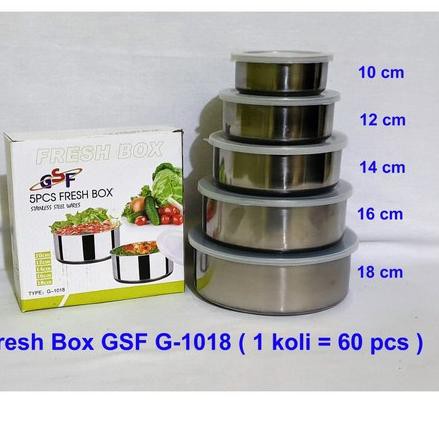 Z34ღ Fresh Box 5 in 1 Rantang Susun Stainless Steel GSF Terkini