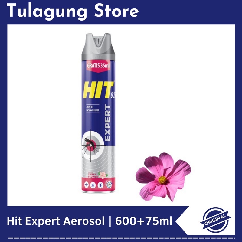 Hit Expert Aerosol Obat Nyamuk 600+75 ml Aroma Blooming Tea, Fresh Citrus, dan Sweet Flower