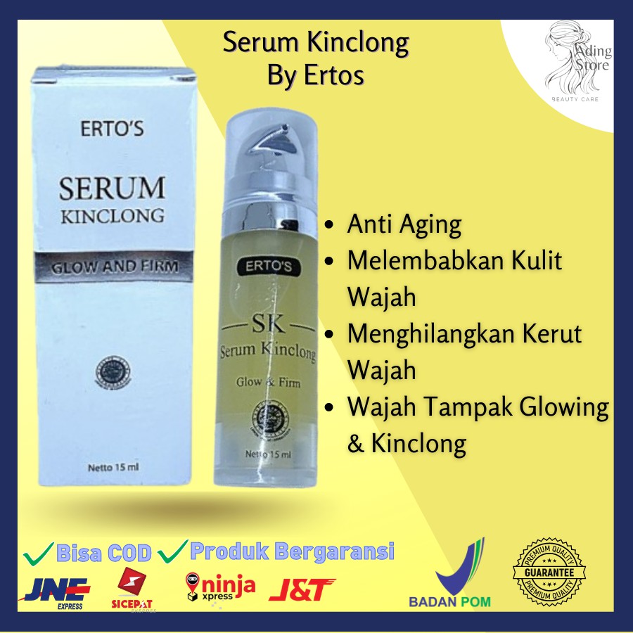 Ertos Serum Kinclong Serum SkinCare Pencerah Pemutih Perawatan Wajah Muka Glowing Pria Wanita BPOM