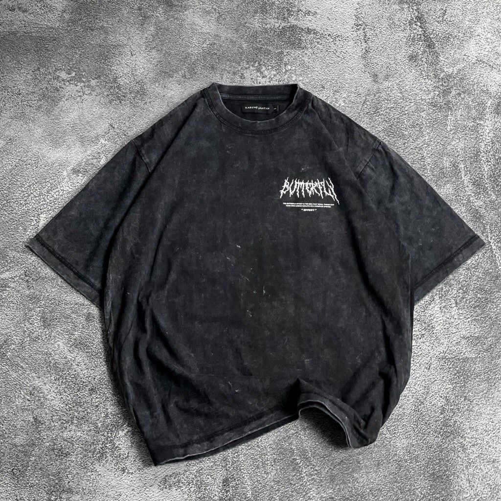 BAJU KAOS OVERSIZE WASH / OVERSIZE T-SHIRT WASH "butterfly effect"