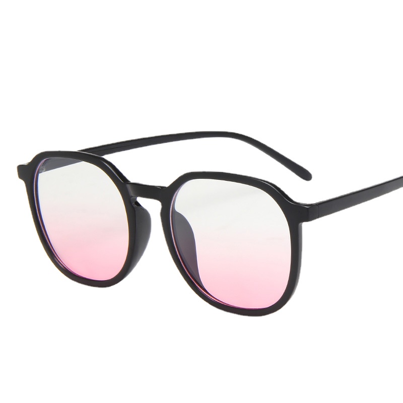 (YUZHU) Tr90 Kacamata Hitam Frame Kotak Oversized Anti Blue Light Untuk Wanita