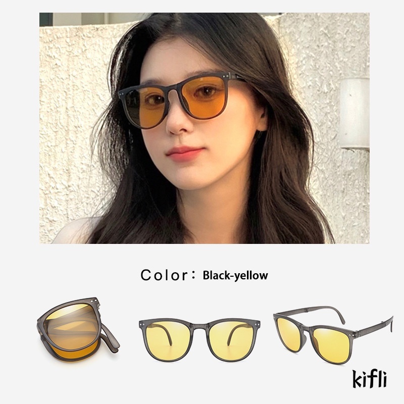 Kacamata Hitam,Terbaru Bisa Di LIPAT Sunglasses Anti-UV Wanita Pria Import Kacamata Fashion