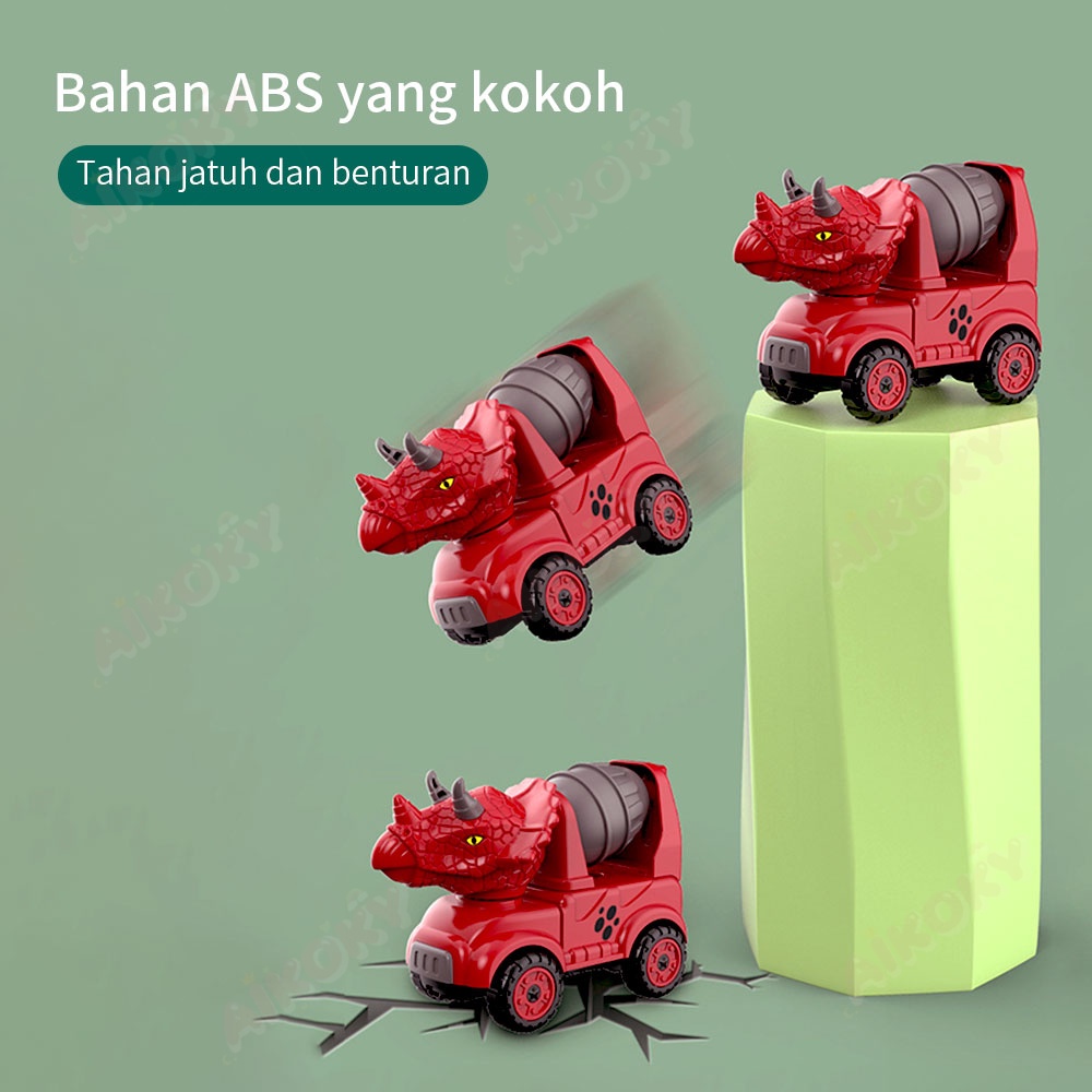 Aikoky Dinosaurus mainan mobil mobilan/Mobil mainan anak tidak perlu baterai