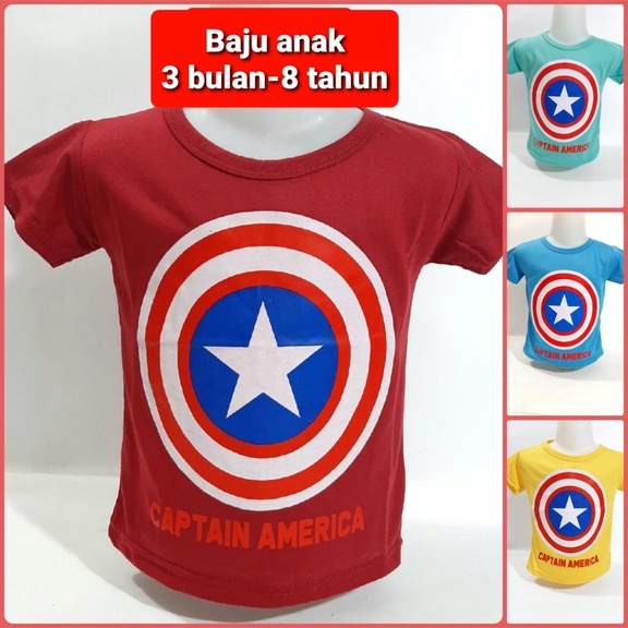 Kaos Anak laki laki 6 bulan - 8 tahun oblong cowok pakaian atasan baju murah captain grosir ecer