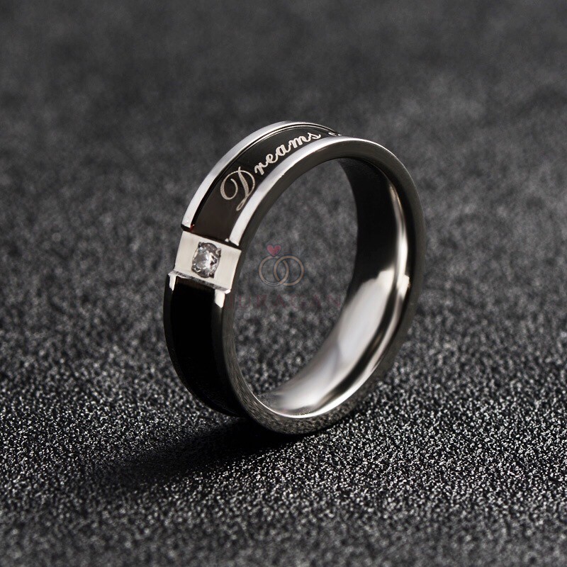 [HIGH QUALITY] Cincin Couple BUCIN R87 Titanium Ukir Nama + Box Cincin Beludru + BONUS Gelang Couple