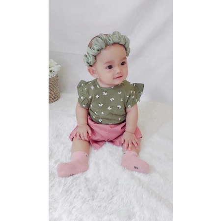 setelan rayon anak perempuan celana pendek JENNA NANA set  0 1 2 tahun baby bayi newborn