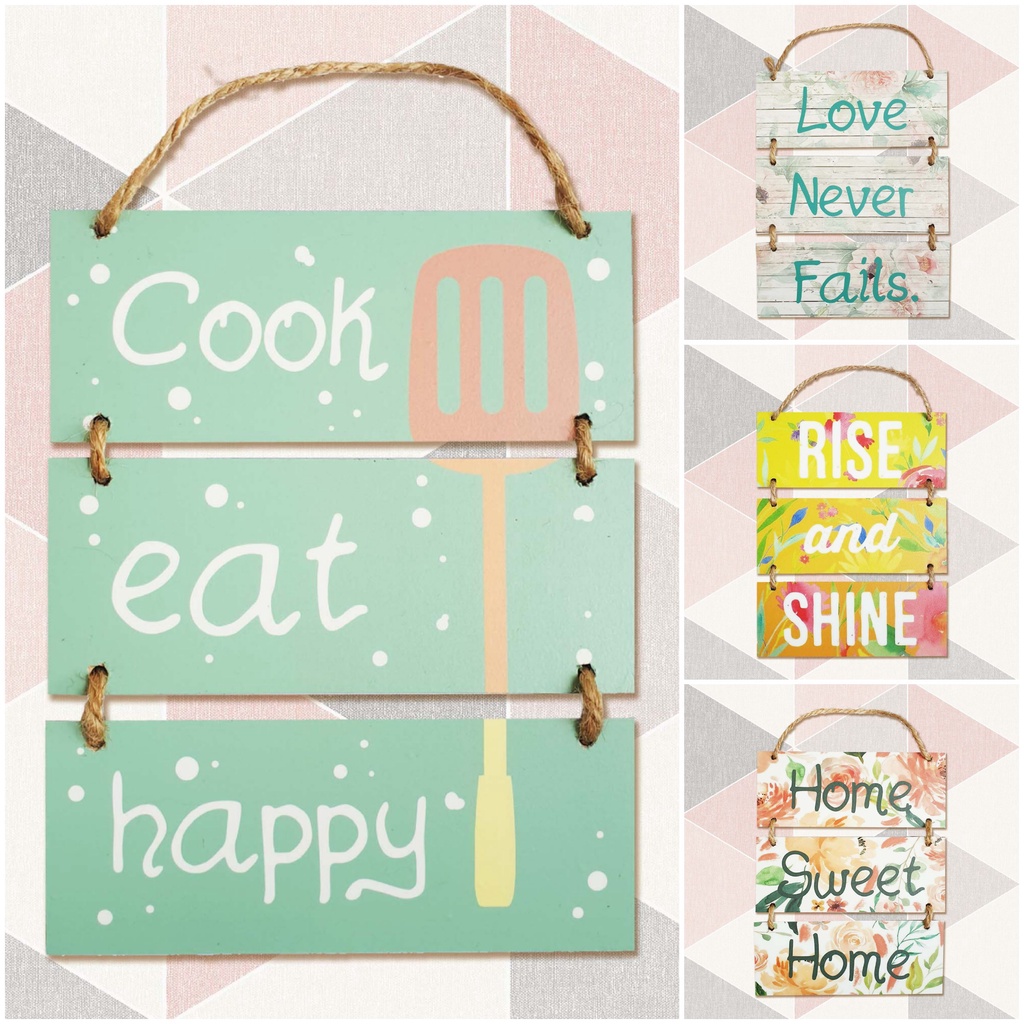 Hiasan Pajangan Dinding - COOK EAT HAPPY - Wall Sign Decor