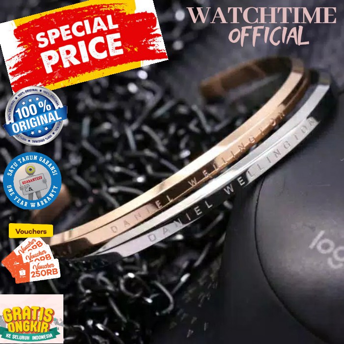 PROMO ORIGINAL GELANG DW  DENGAN BOX GELANG CUFF DANIEL WELLINGT*ON ORI WITH BOX