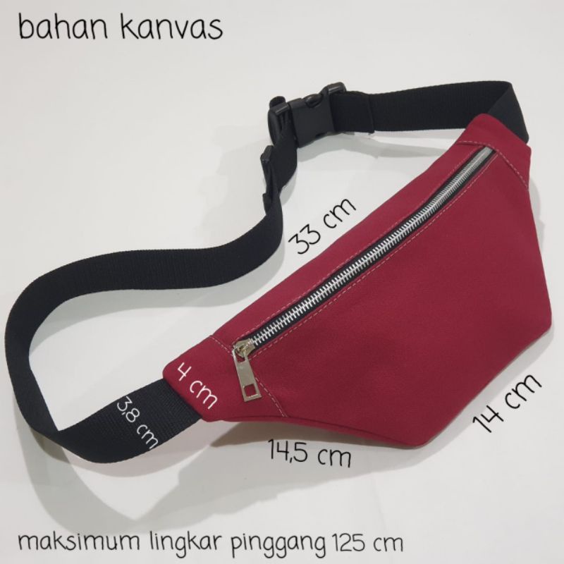 Waist bag unisex model SIMPLE dan SLIM