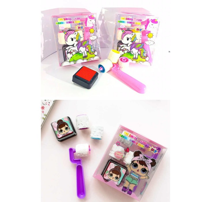 Mainan anak edukasi - roller stamp - stempel reward anak unicorn