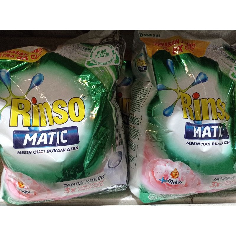RINSO MATIC MATIC TOP LOAD MOLTO/DETERGEN BUBUK MESIN CUCI 1,8KG