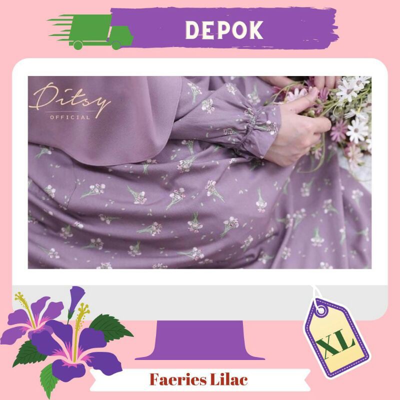 Ditsy Faeries Lilac.XL pesanan Kak NorKhalidah