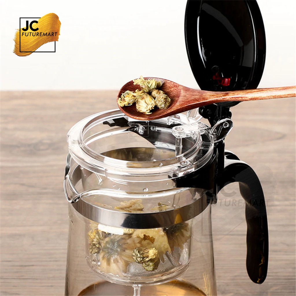 TEA INFUSER POT 750ML PUSH BUTTON | TEKO TEH SARINGAN KACA