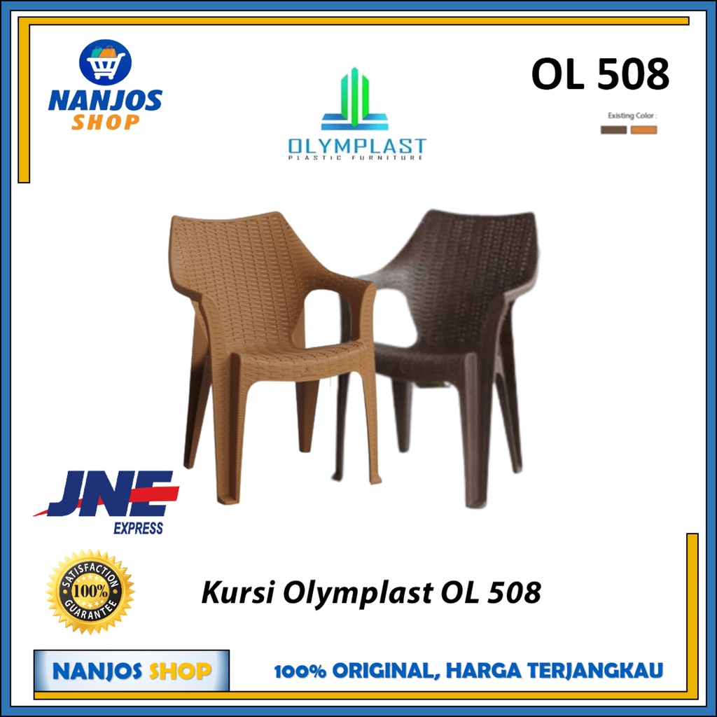 [ FREE ONGKIR &amp; BISA COD ] JNE Olymplast - Kursi Bangku Sandar Taman Plastik Rotan Anyaman OL 508 OL508