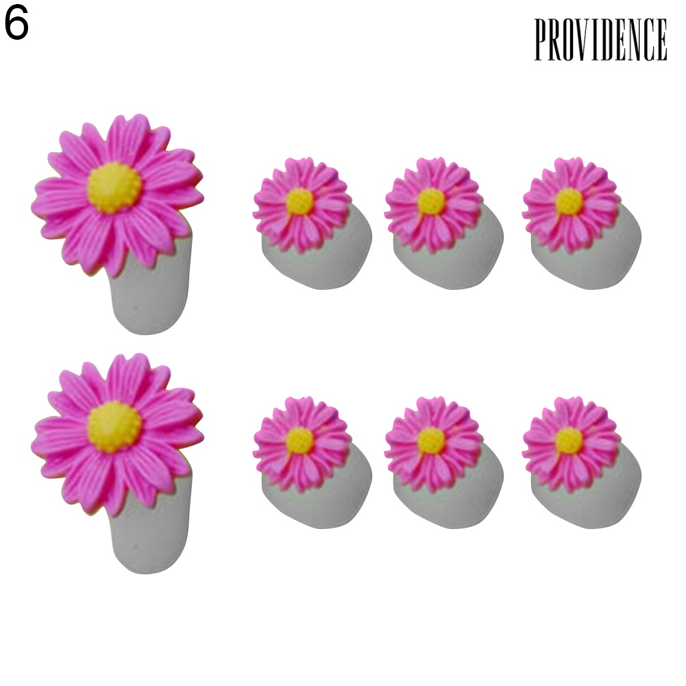 Providence 8pcs Pemisah Jari Kaki Bentuk Bunga / Hati / Bulat Bahan Silikon Untuk Nail Art