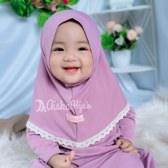 Jilbab Anak Pashtan Alika / Kerudung Instan Anat Daily Lace / Kerudung Anak Perempuan Cantik / Jilbab Anak Perempuan Polos Aiska Hijab Bayi 1-5 Tahun