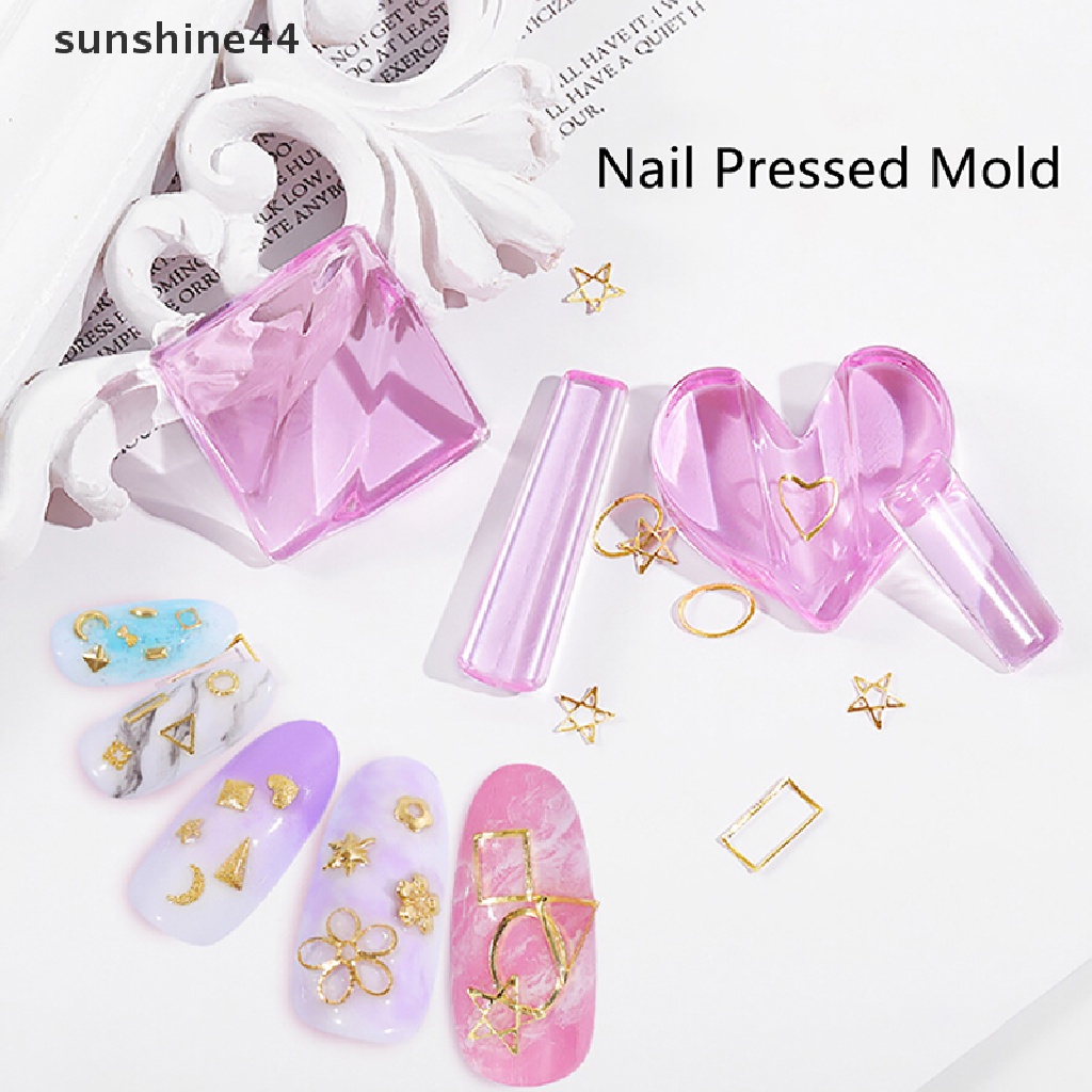 Sunshine 1 Set Cetakan Nail Art / Manicure Bentuk Lengkung