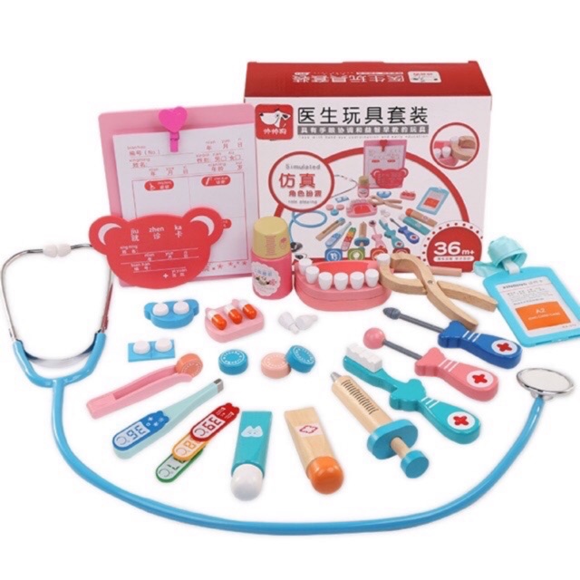 Mainan dokter gigi dentist toys wooden toys = - hadiah anak cewek cowok