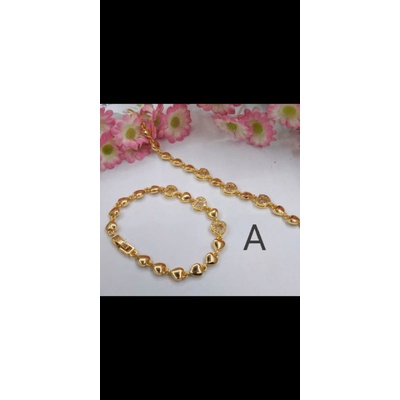 Rsdrj76. Gelang tangan xuping wanita lapis emas dgn mata zircon ukuran 18 cm