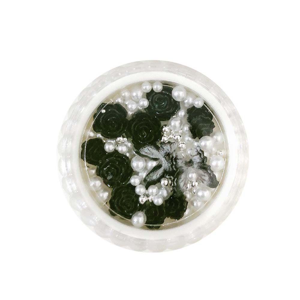 AUGUSTINA Agustina Camellia Dekorasi Kuku Fashion Jepang 3D Perhiasan Kuku Manikur Aksesoris Mutiara Hiasan Kuku Butterfly Nail Drills