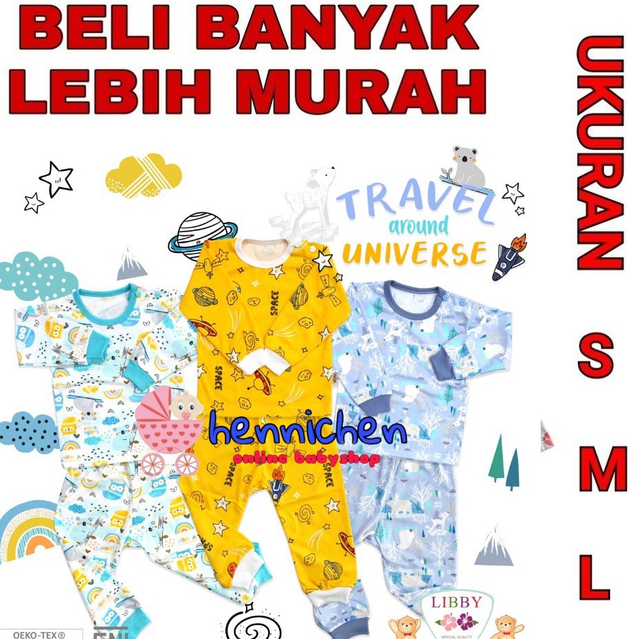 BANYAK MOTIF CUCI GUDANG PROMO MURAH LIBBY Setelan PANJANG Piyama Baju Bayi Libby NB,3-6,S,M,L, 2L,XL, XXL Pakaian Bayi Libby MASTER