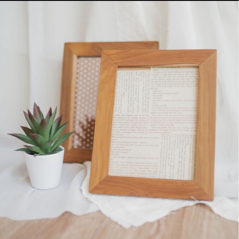 Frame foto / Bingkai foto /Pigura foto Aestetic kayu jati asli 4R Bingkai Foto Minimalis Frame Unik 