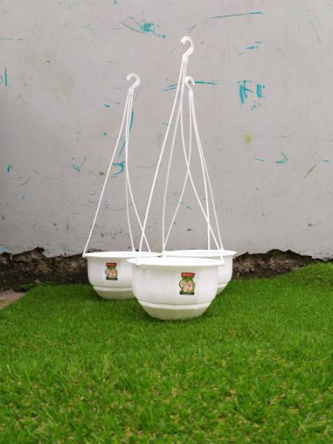 Pot bunga gantung gardenia no.08 lionstar 22cm warna putih keramik