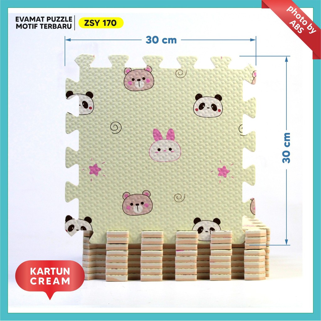 (ABS) ALAS EVAFOAM PUZZLE MOTIF BUNGA PANDA 30 X 30 X 1CM-3