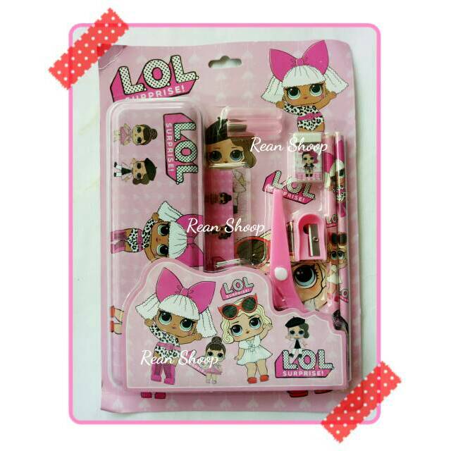 

[jkhu] Study set studi set alat tulis set peralatan anak sekolah tempat pensil karakter lol surprise