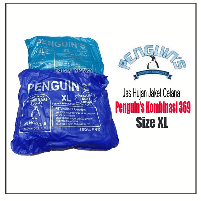 Jas Hujan Penguin's 369 XL Kombinasi / Jas Hujan Jaket Celana / Jas Hujan PVC