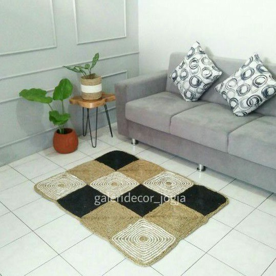 RUG SEAGRASS/KARPET CATUR/ANYAMAN KARPET/KARPET KOTAK 90X120cm