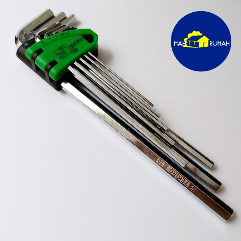 Kunci L Panjang Segi 6 Hex Hex Key Long 8 pcs 8pcs Set CrV - TEKIRO