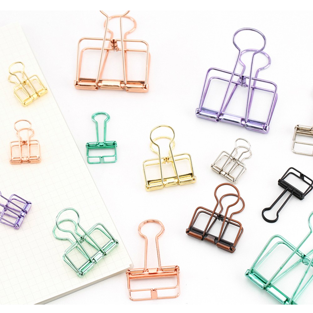 LANFY Office Supplies Paper Clips Multicolor Decorative Clips Binder Clips Study Files Organizer Clips 8 Colors Bookmark Ins Colors School Supplies Binder Clamp/Multicolor